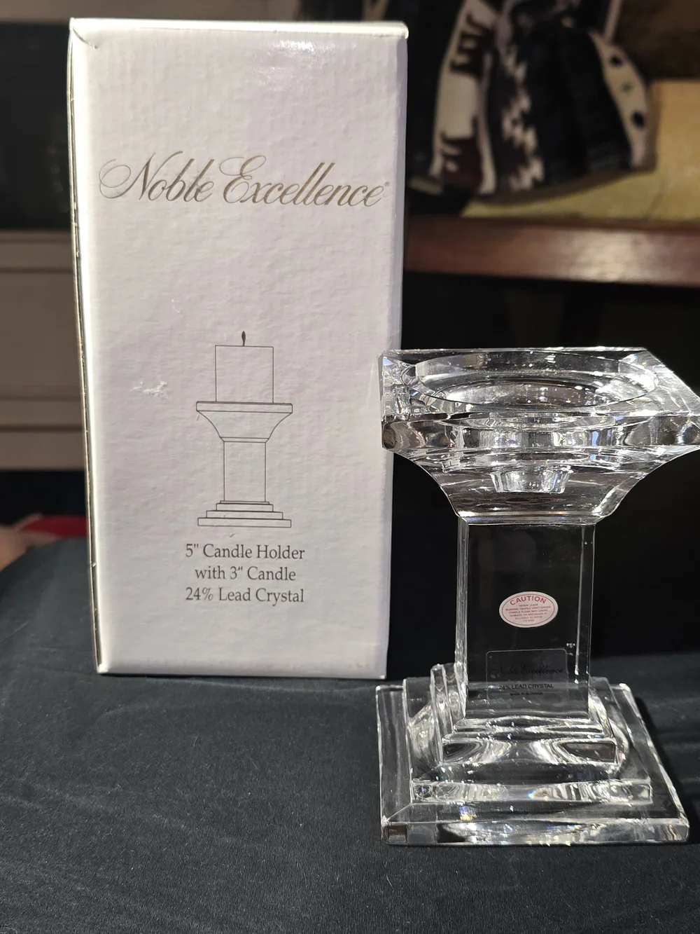 Noble Excellence Clear Crystal Candle Holder